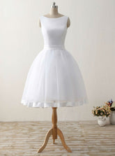 Simple Cheap Short Beach Wedding Dresses Formal Women Backless Organza Satin Bow